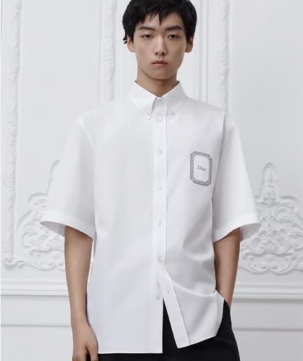 Dior Médaillon Patch Short-Sleeve Shirt- White
