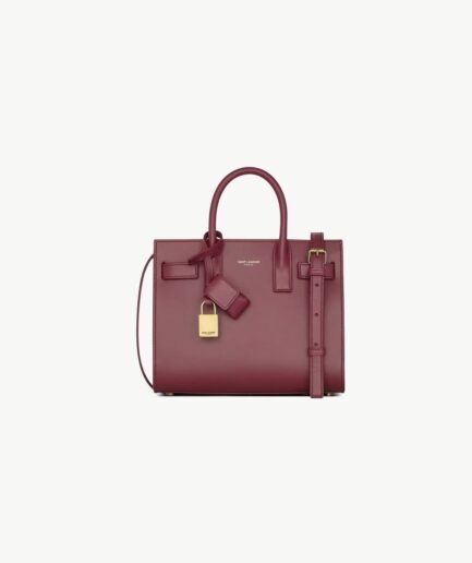 Saint Laurent Sac De Jour In Smooth Leather – Rouge Merlot