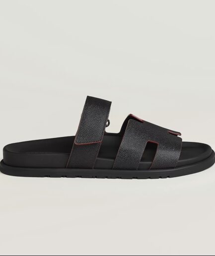 Hermès Chypre Sandal – Noir/Rouge H