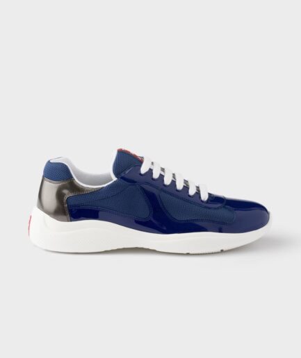Prada America’s Cup Patent Leather and Technical Fabric Sneakers – Sapphire/Anthracite