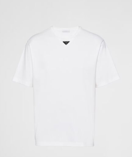 Prada Triangle Oversize Cotton T-shirt- White