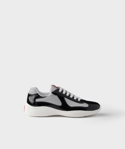 Prada America’s Cup Patent Leather and Technical Fabric Sneakers – Black/Silver