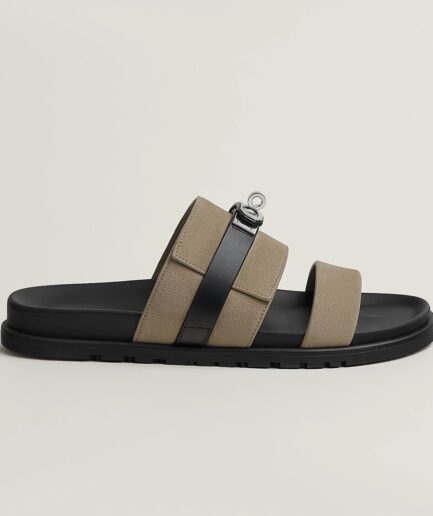 Hermès Jackson Sandal – Beige Sable/Noir