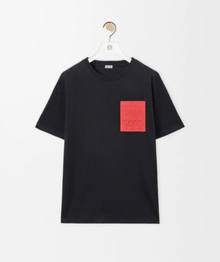Loewe Relaxed Fit in Cotton T-shirt- Black/Red