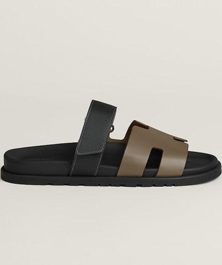 Hermès Chypre Sandal – Etoupe/Noir